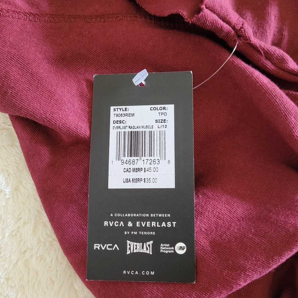 RVCA🏄& Everlast🥊Collab Raglan Muscle💪Tee - NWT - Picture 8 of 14